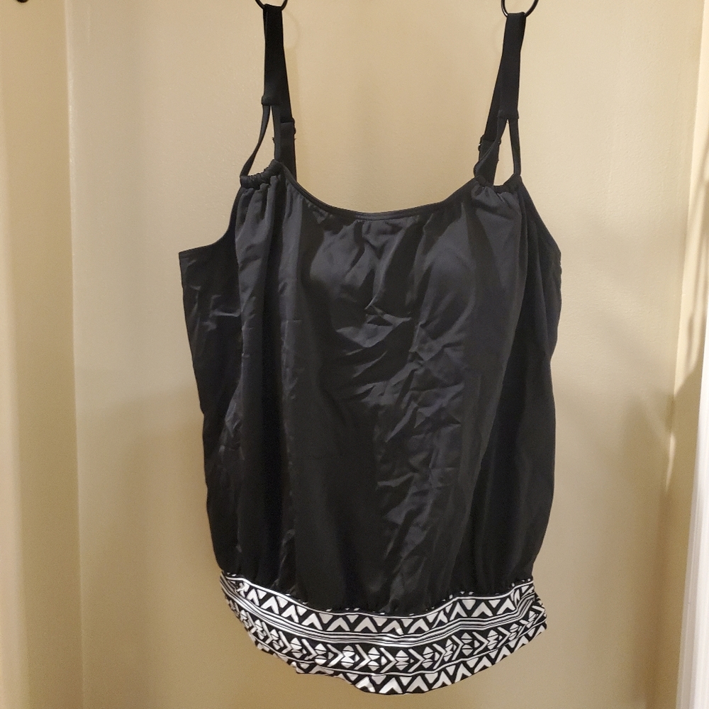Swimsuits For All, size 18, Blouson Tankini Top